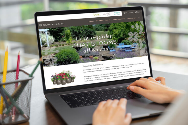 Redesigned Bloomables website on laptop